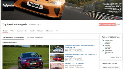 TOPSPEED.SK JE NAJSLEDOVANEJŠÍ AUTOKANÁL NA YOUTUBE (PRE SR A ČR)