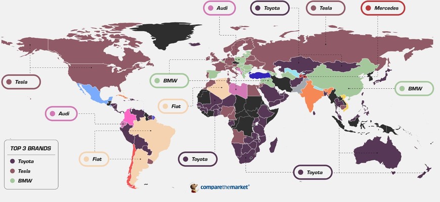 Aké sú najvyhľadávanejšie automobilové značky za rok 2024? Top 3 si rozdelili kontinenty