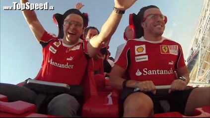 MASSA A ALONSO SKÚSILI VO FERRARI WOLRD NAJRÝCHLEJŠÍ ROLLERCOASTER